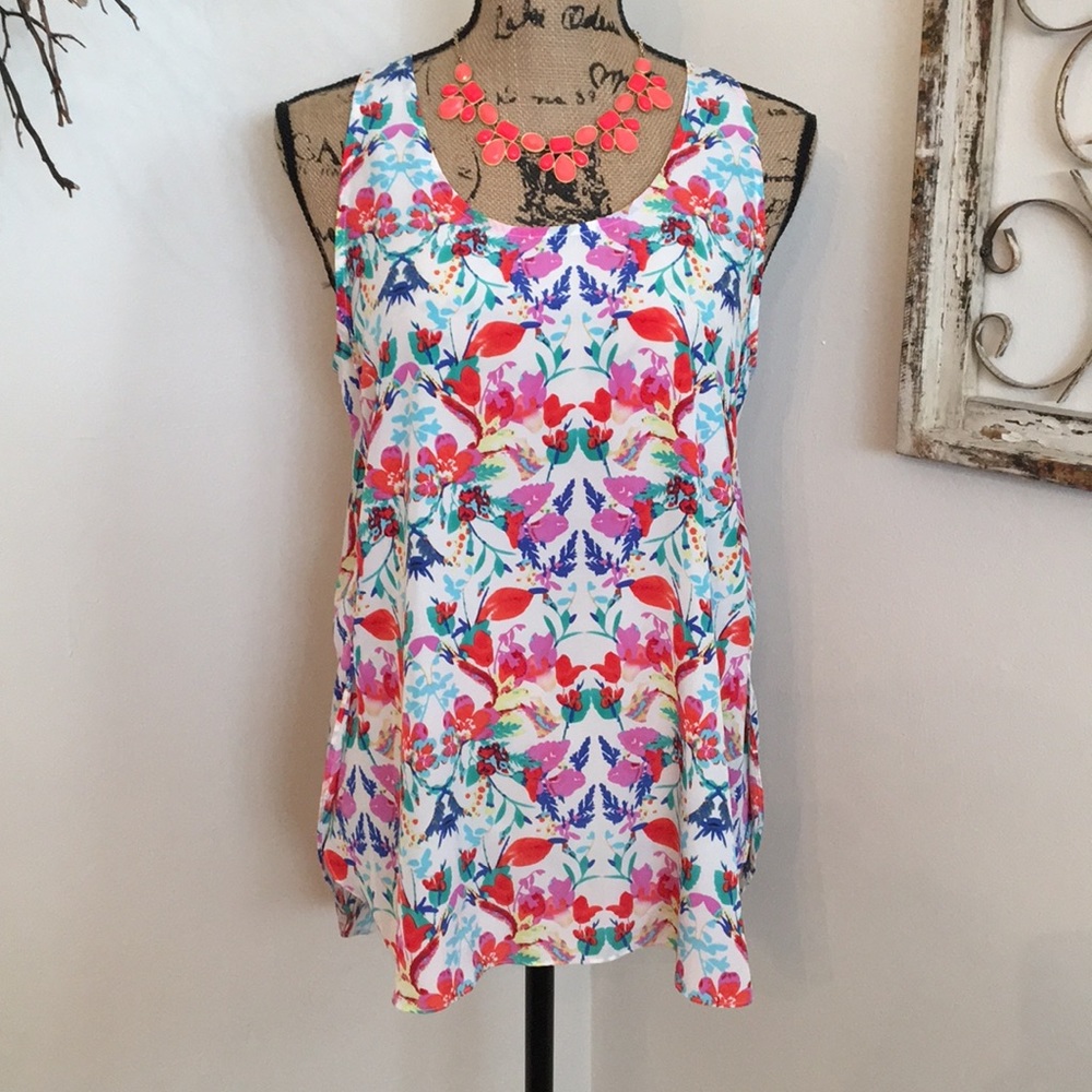 High Low Flowy Floral Tank